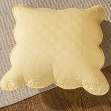 Load image into Gallery viewer, Tache Yellow Diamond Matelasse Scalloped Buttercup Puffs Cushion Covers / Euro Sham