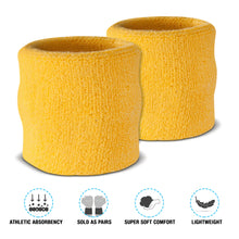 Load image into Gallery viewer, Premium Terry Cloth Cotton Wristband Pair