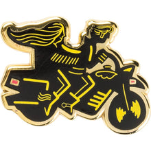 Load image into Gallery viewer, You and I Are More Than Friends, We're Like A Really Small Gang Enamel Pin in Black, Yellow and Gold