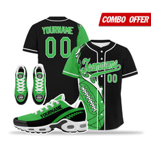 Load image into Gallery viewer, Custom Black Green Jersey and TN Shoes Combo Offer Personalized ZH-D0200101-1