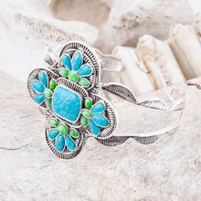 Load image into Gallery viewer, Zion Blue Turquoise Sterling Silver Cuff Bracelet