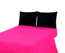 Load image into Gallery viewer, Tache Cotton Hot Pink and Black Bed Sheet Set (BS4PC-BP)