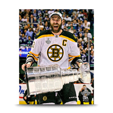 Load image into Gallery viewer, Zdeno Chara Hoists The Stanley Cup Boston Bruins Hockey Photo
