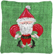Load image into Gallery viewer, Christmas Santa Fleur de lis Decorative   Canvas Fabric Pillow