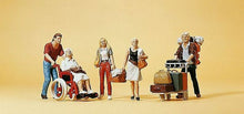 Load image into Gallery viewer, Preiser 10470 HO Scale Passengers -- Travelers Pushing Cart &amp; Wheelchair #2