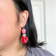Load image into Gallery viewer, Pomegranate Acrylic Dangle Earrings