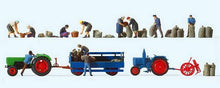 Load image into Gallery viewer, Preiser 13008 HO Scale Farm Machinery -- Potato Harvest Set w/ Accessories