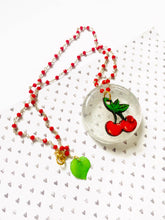 Load image into Gallery viewer, Retro Cherry Beaded Necklace by Rosie Rose Parker