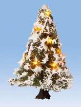Load image into Gallery viewer, Noch 22110 All Scale Snow-Covered Christmas Tree with 10 LEDs -- 2" 5cm Tall