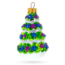 Load image into Gallery viewer, Snow-Covered Garland Tree Glass Christmas Ornament