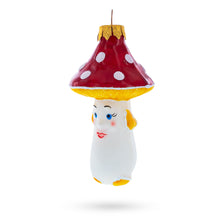 Load image into Gallery viewer, Mushroom with Red Cap and White Dots Glass Christmas Ornament