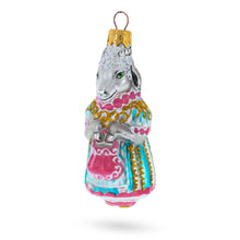 Load image into Gallery viewer, Goat in Traditional Folk Dress Koza Dereza Fairy Tale Glass Christmas Ornament