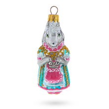 Load image into Gallery viewer, Goat in Traditional Folk Dress Koza Dereza Fairy Tale Glass Christmas Ornament