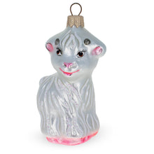 Load image into Gallery viewer, White Lamb and Sparkling Wool Glass Christmas Ornament