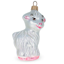 Load image into Gallery viewer, White Lamb and Sparkling Wool Glass Christmas Ornament
