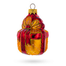Load image into Gallery viewer, Gift Box with Red Ribbon Glass Christmas Ornament