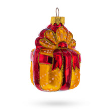 Load image into Gallery viewer, Gift Box with Red Ribbon Glass Christmas Ornament