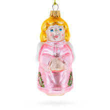 Load image into Gallery viewer, Vintage Style Angel in Pink Glass Christmas Ornament