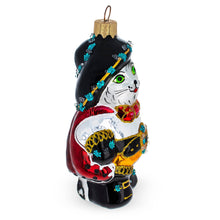 Load image into Gallery viewer, Puss in Boots Wearing Ornate Suit Glass Christmas Ornament