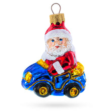 Load image into Gallery viewer, Santa Driving Blue Car Glass Ornaments