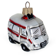 Load image into Gallery viewer, Emergency Vehicle Ambulance Car Mini Glass Christmas Ornament