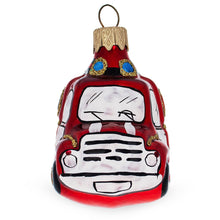 Load image into Gallery viewer, Red Firefighting Truck Mini Glass Christmas Ornament