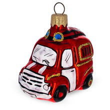 Load image into Gallery viewer, Red Firefighting Truck Mini Glass Christmas Ornament