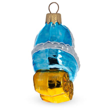Load image into Gallery viewer, Newborn Baby Girl Wrapped in Blanket Inside a Stroller Glass Christmas Ornament