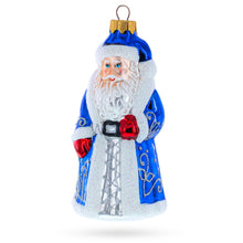 Load image into Gallery viewer, Santa Claus in Blue Robe Father Frost Glass Christmas Ornament