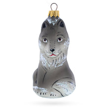 Load image into Gallery viewer, Gray Wolf Glass Christmas Ornament