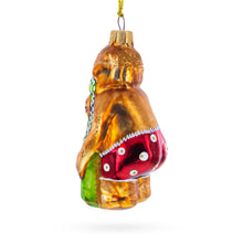 Load image into Gallery viewer, Monkey with Wine Bottle Glass Christmas Ornament