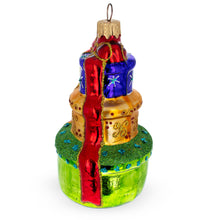 Load image into Gallery viewer, Tiered Holiday Gift Packages Glass Christmas Ornament Glass Christmas Ornament