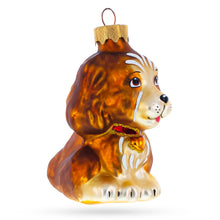 Load image into Gallery viewer, Spaniel with Heart on Collar Glass Christmas Ornament