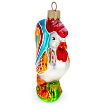 Load image into Gallery viewer, Colorful Rooster Glass Christmas Ornament