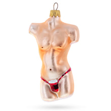 Load image into Gallery viewer, Male Torso Glass Christmas Ornament