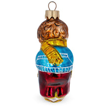 Load image into Gallery viewer, Boy Hugging White Cat Glass Christmas Ornament