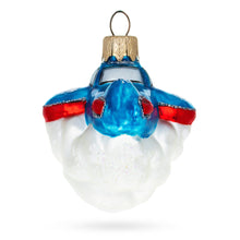 Load image into Gallery viewer, Tractor Style Aircraft Flying Above Clouds Mini Glass Christmas Ornament