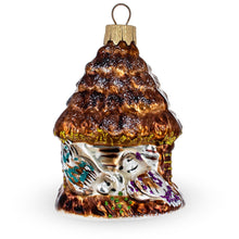 Load image into Gallery viewer, Woodland Rustic Birdhouse Glass Christmas Ornament