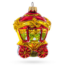 Load image into Gallery viewer, Glittered Royal Coach Glass Christmas Ornament