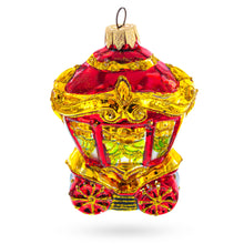 Load image into Gallery viewer, Glittered Royal Coach Glass Christmas Ornament