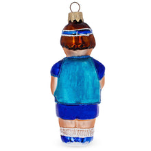 Load image into Gallery viewer, Tennis Player Glass Christmas Ornament