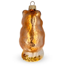 Load image into Gallery viewer, Hamster with Wheat Glass Christmas Ornament