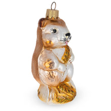 Load image into Gallery viewer, Hamster with Wheat Glass Christmas Ornament
