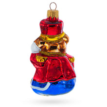 Load image into Gallery viewer, Bear Cub Drummer Glass Christmas Ornament
