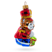 Load image into Gallery viewer, Bear Cub Drummer Glass Christmas Ornament