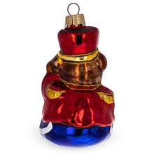 Load image into Gallery viewer, Teddy Bear Soldier with Guitar Glass Christmas Ornament