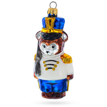 Load image into Gallery viewer, Nutcracker Bear Glass Christmas Ornament