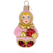 Load image into Gallery viewer, Toddler Girl in Pink Glass Christmas Ornament