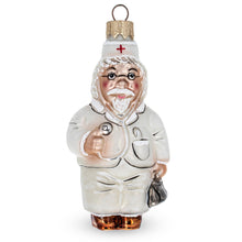 Load image into Gallery viewer, Doctor with Stethoscope Glass Christmas Ornament