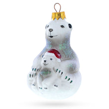 Load image into Gallery viewer, Mother Bear with Cub Glass Christmas Ornament